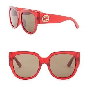 GUCCI Glittery Oversized Square Sunglasses